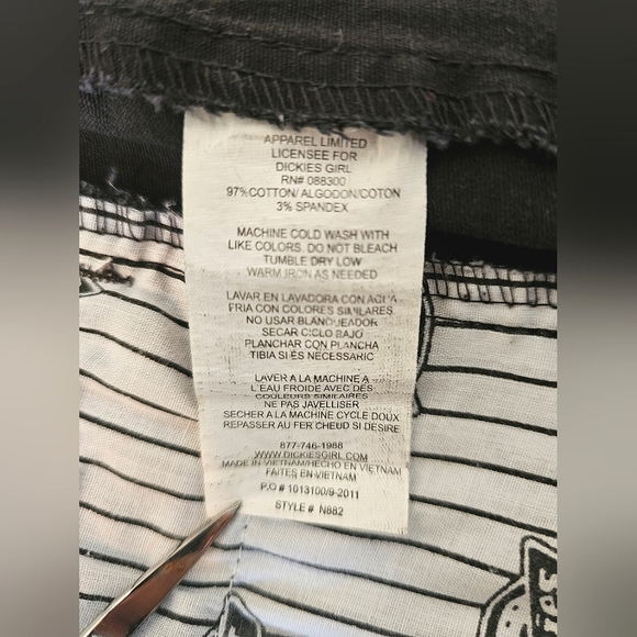 Dickies Girl Size 11 Slim Black - Picture 4 of 14